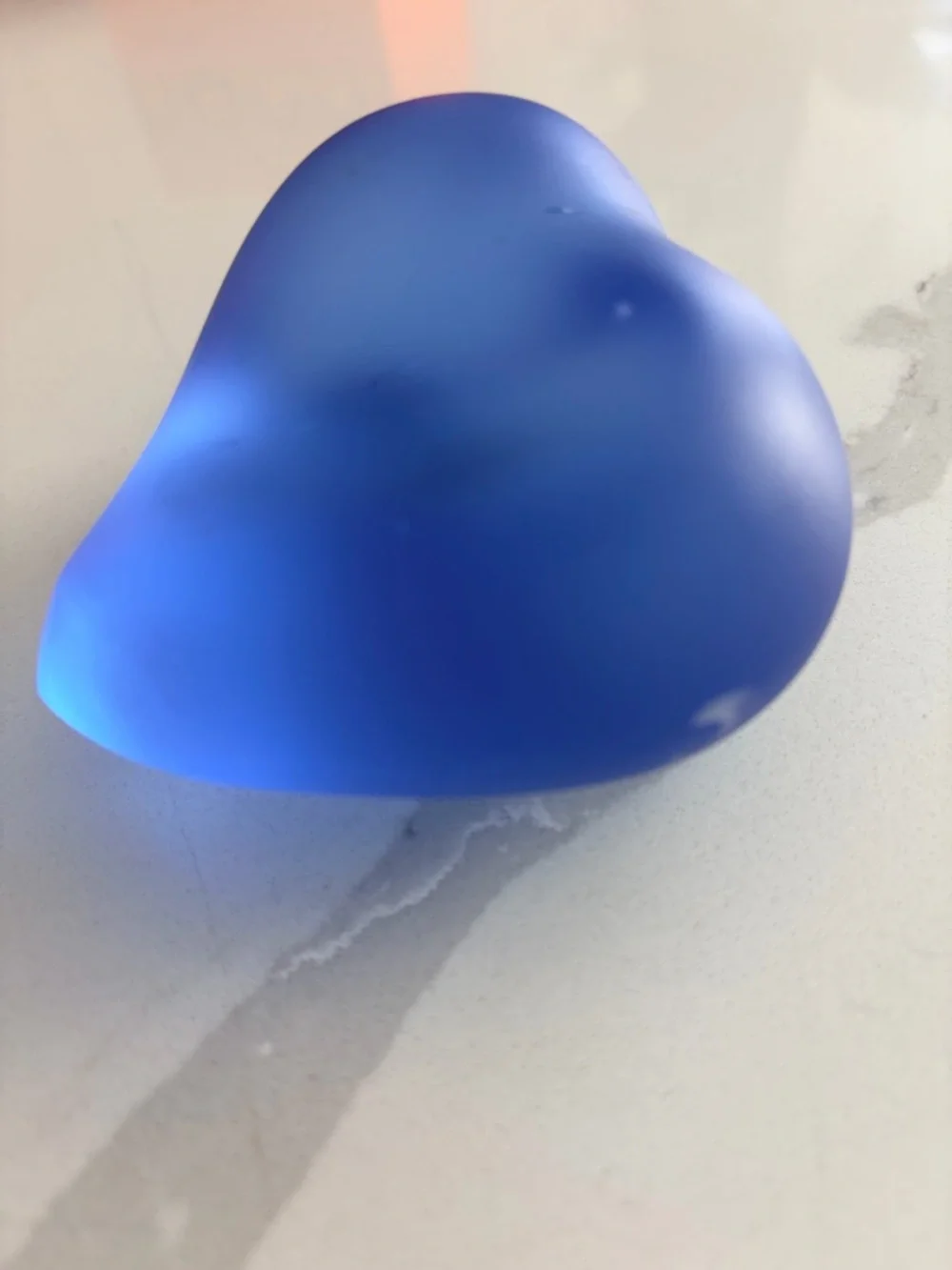 Kosta Boda Bertil Vallien (Heartbeat 2001) Frosted Blue Glass Sculpture